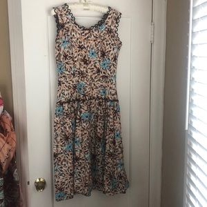 1950s Brentwood Cottons Abstract Floral Dress